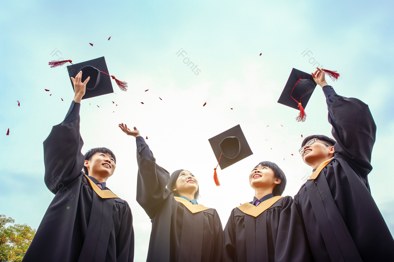 礼花学士帽学生毕业欢快信心活力,高清,摄影图,摄影图片,图片大全,摄影图免费下载